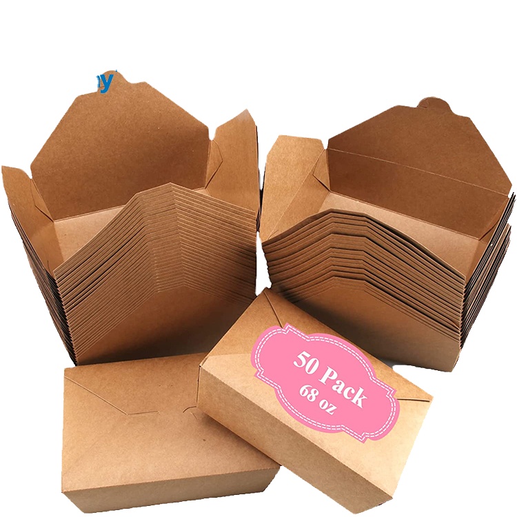 Best Sale Kraft Fast Food Packaging Box Noodle Takeaway Lunch Kraft Box Biodegrade Fast Food To Go Box