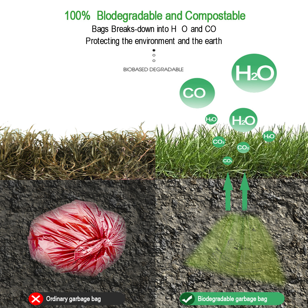 Biodegradable eco friendly custom private label portable 4 8 rolls compost compostable pla pet dog poop waste bag for training