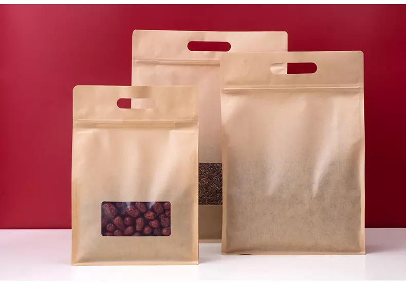 kraft brown biodegradable commercial paper bags with handles