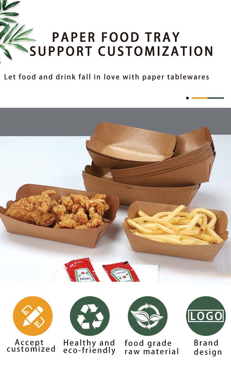 disposable paper plate boat food packaging paper tray
