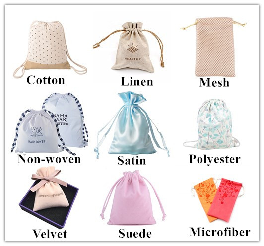 Customized luxury gold logo flannel pink suede Jewelry necklace envelope pouch microfiber drawstring bag accessories display bag
