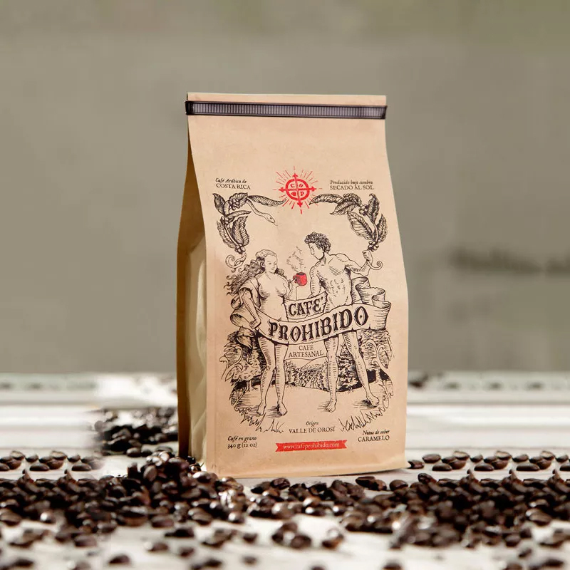 Compostable Paper Biodegradable Kraft Packaging Bean Coffee Bags with Valve