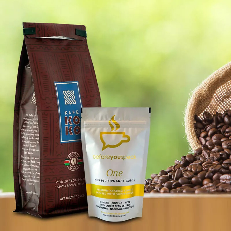 Compostable Paper Biodegradable Kraft Packaging Bean Coffee Bags with Valve