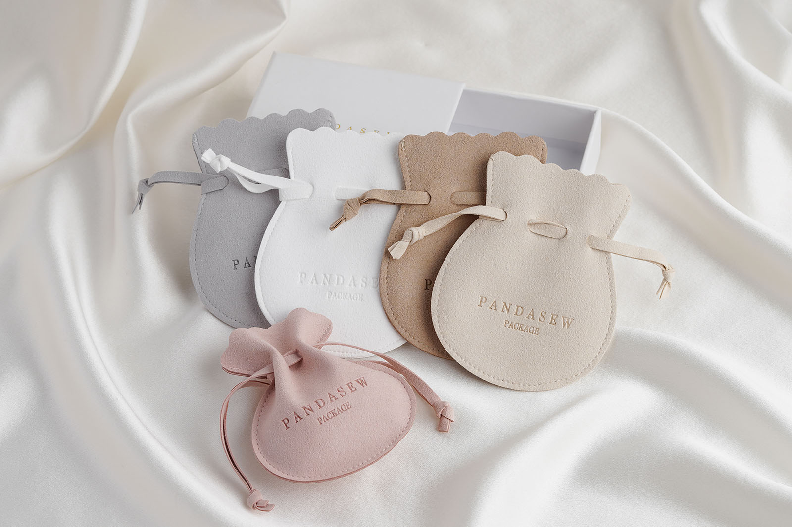 Custom logo printed small jewelry pouch with flap