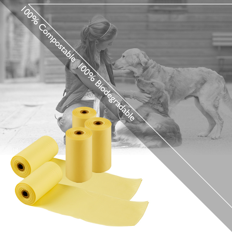 Biodegradable eco friendly custom private label portable 4 8 rolls compost compostable pla pet dog poop waste bag for training