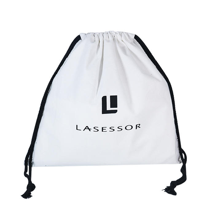 Low MOQ Customised Gift Cotton Cloth Drawstring Backpack Cotton Canvas Bag With Logo