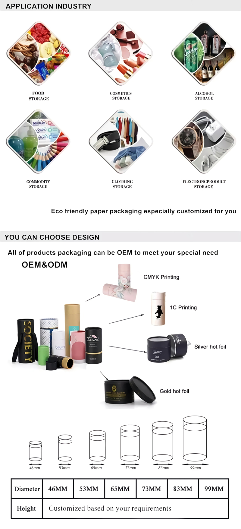 Wholesales Custom Logo Printed Recycled Packaging papertubes