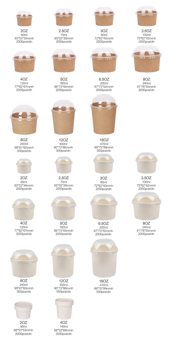 Custom Logo Printed Ice Cream Cup Frozen Yogurt Gelato Bowls Disposable Single Wall Paper Cup With Lid And Spoon