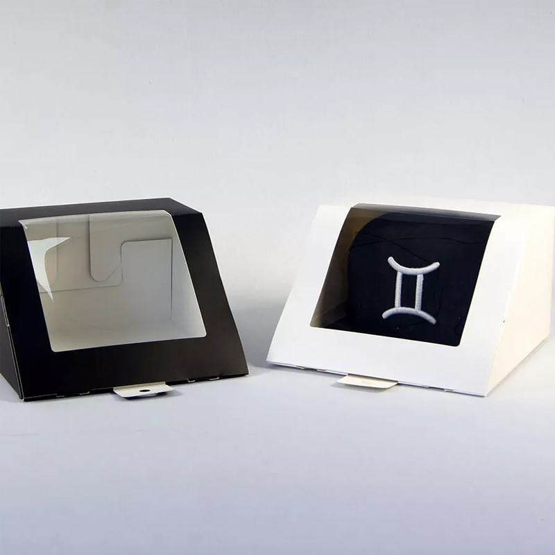  Foldable Gift Box for Cap Packaging with Clear Window
