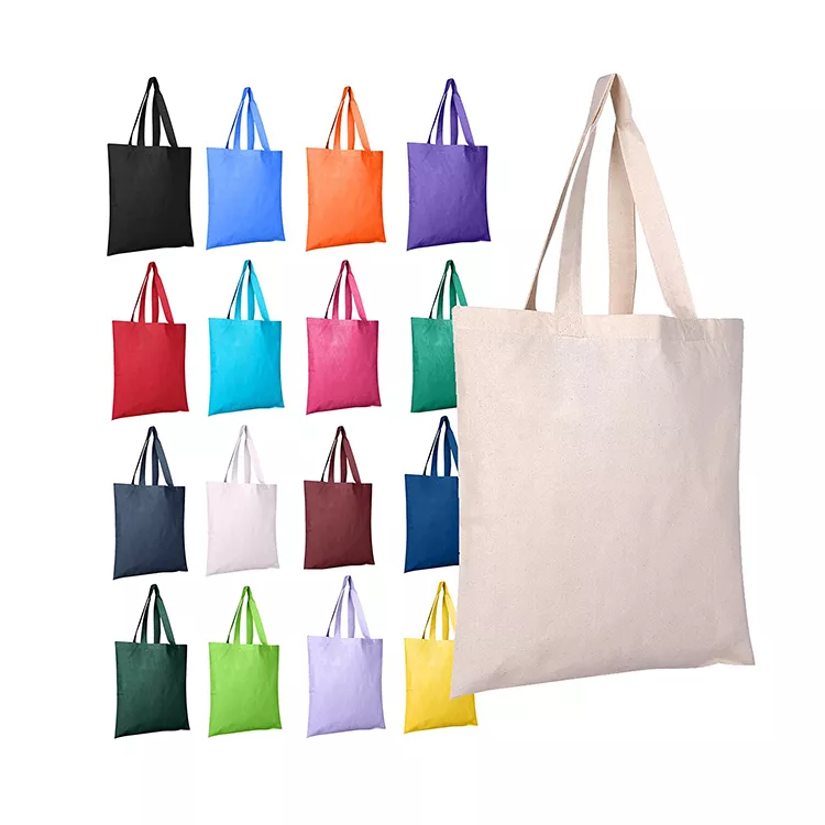 Custom Logo Size Printed Eco Friendly Recycled Reusable Plain Bulk Large Organic Calico Cotton Canvas Grocery Shopping Tote Bag
