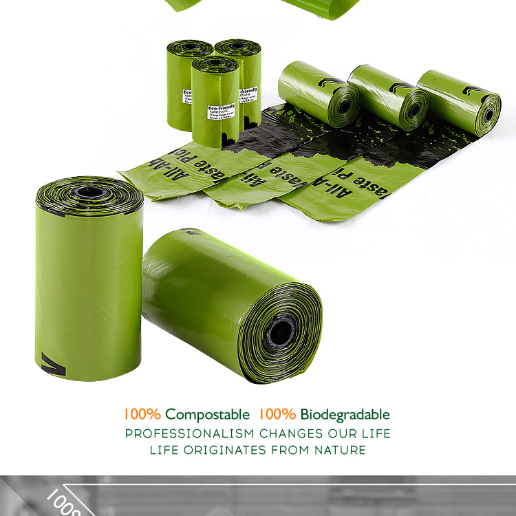 Biodegradable eco friendly custom private label portable 4 8 rolls compost compostable pla pet dog poop waste bag for training