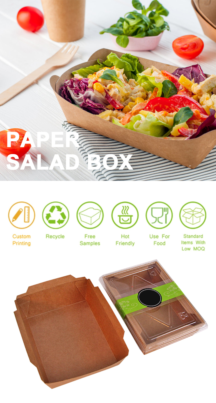 Biodegradable Kraft Lunch Takeout Box Paper Take Away Food Packaging Sushi Togo Box