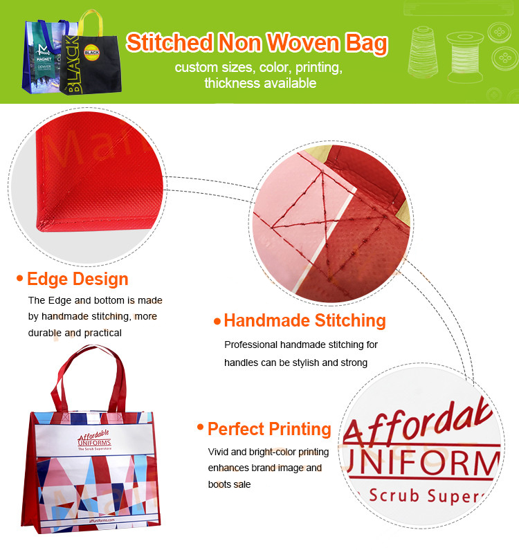 Friendly reusable grocery recycled ecobag pp nonwoven bags