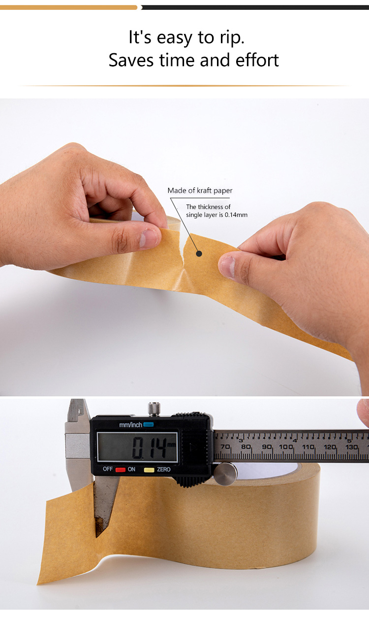 Reinforced Gummed Kraft Paper Tape Logo Water Activated Paper Tape