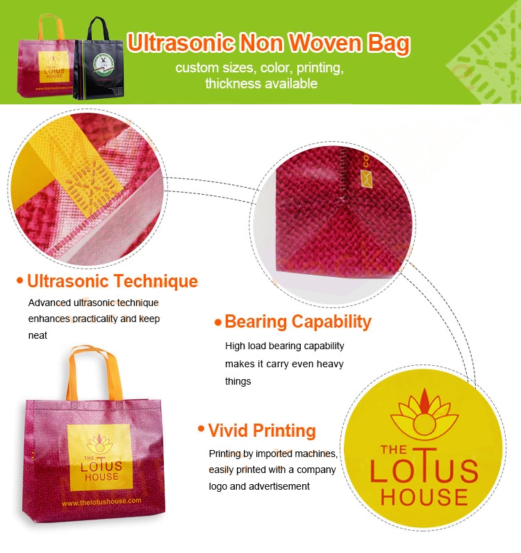 Friendly reusable grocery recycled ecobag pp nonwoven bags