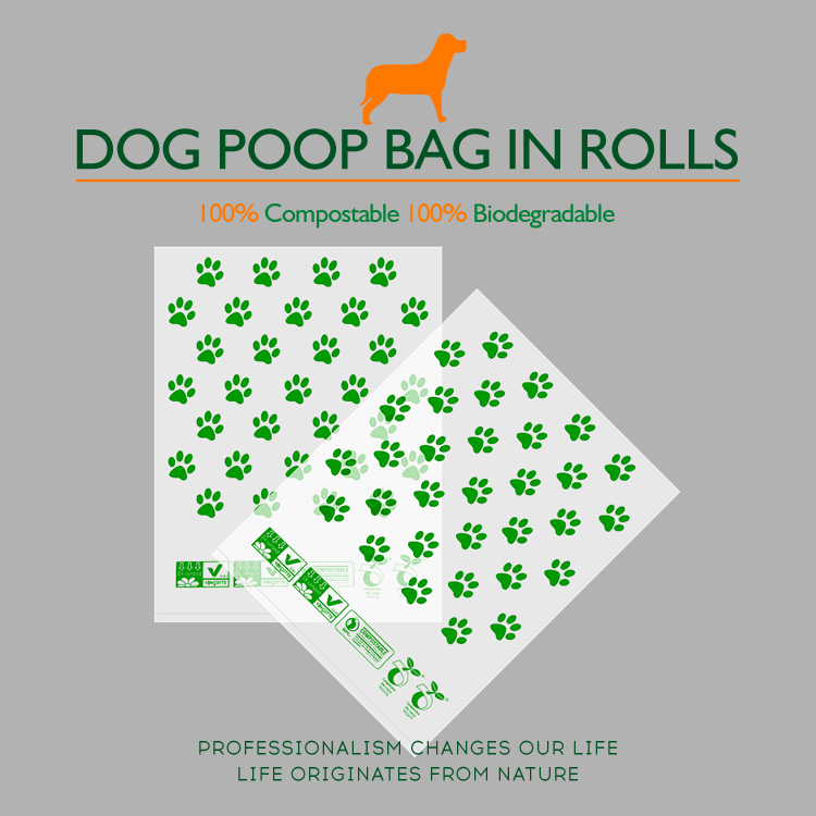 Biodegradable eco friendly custom private label portable 4 8 rolls compost compostable pla pet dog poop waste bag for training