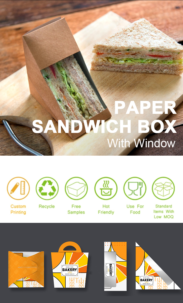 Biodegradable Kraft Lunch Takeout Box Paper Take Away Food Packaging Sushi Togo Box