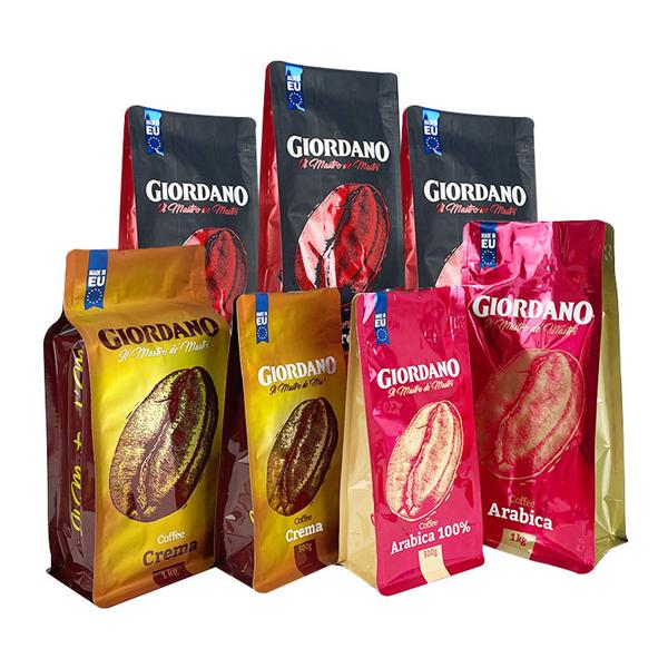 Plastic Eight Side Seal Bag AL Plastic Composite Custom Printed Food Packaging Flat Bottom Coffee Bag