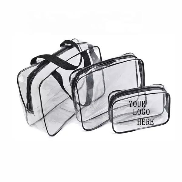 China factory OEM Fashion Women Clear Makeup Organizer Pouches Tote Travel Toiletry Bags Transparent PVC Cosmetic Pouch Bag