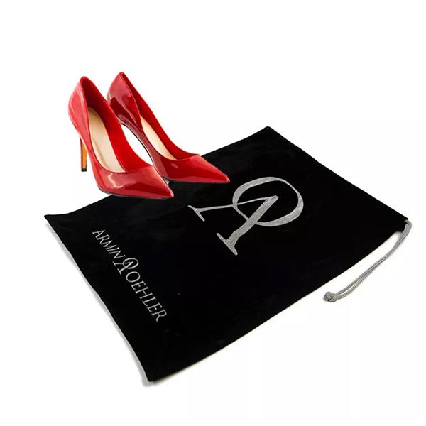 Portable Wholesale Custom High Heel Carrier Velvet Fabric Travel Organizer Flannel Drawstring Dust Storage Shoe Bag